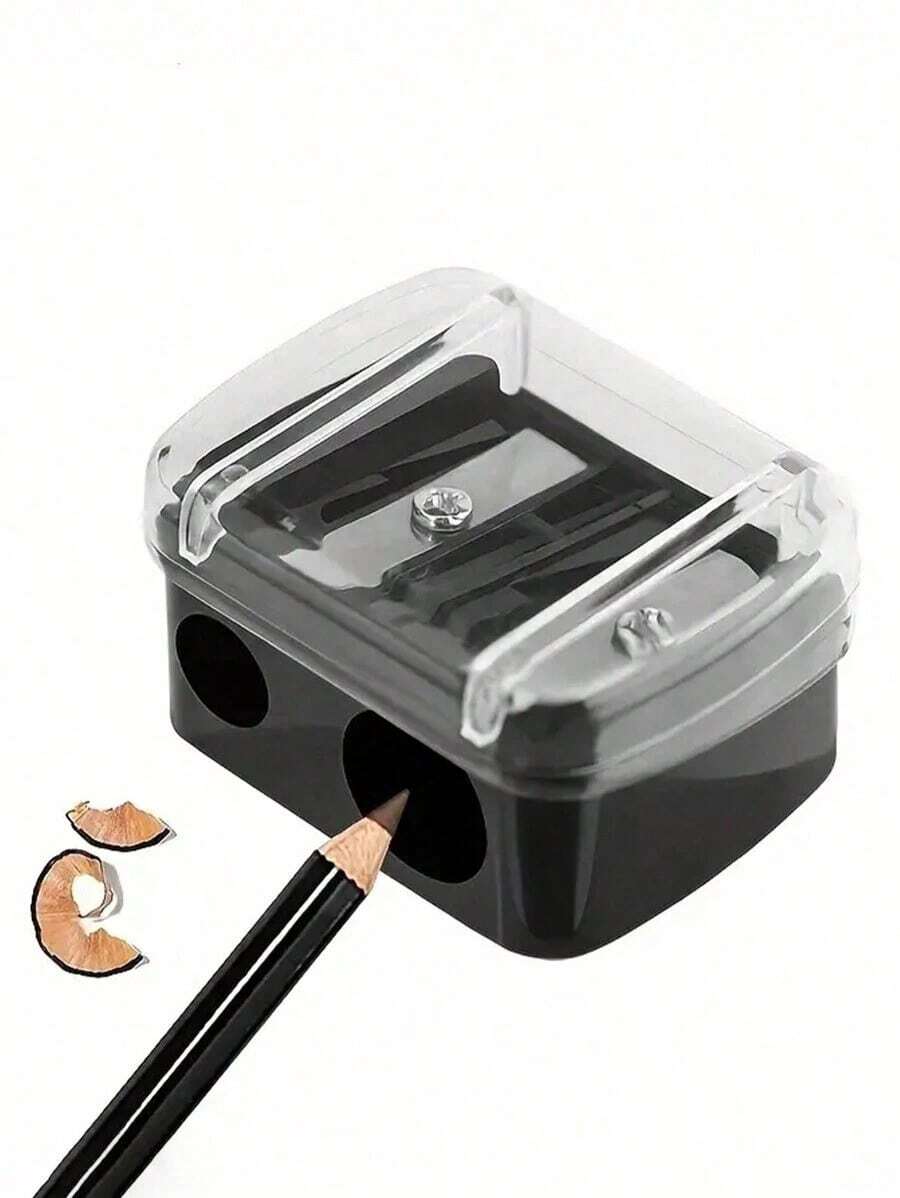 SGIAWETA-1pc Dual Hole Pencil Sharpener Eyeliner, Eyebrow Pencil And Cosmetic Pencils, Portable Multifunctional Pencil Sharpener,Makeup,Cheap,Room Decor,Vanity,Travel,Bedroom,Makeup Accessories,Cheap,Stocking Stuffers,Makeup,Makeup Tools,Cheap Stuff,Gifts,Gifts Women,Gifts-Birthdaygift - 黑色 3 - 查看 1