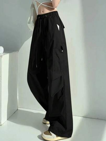 Pantalones cargo de mujer SUNSTORY de verano, de unicolor, con cordón en la cintura, adecuados para uso casual diario, ir al trabajo, Día del Maestro, vuelta al colegio, oficina, campus, calle y aeropuerto