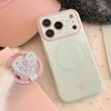 GUCADI Iceland Blue Magnetic Cloudberry + Cloudberry, Matte Heart-Shaped Magnetic Stand, Glitter Magnetic Stand, Suitable For IPhone 16 Pro, Apple 17 Phone Case, Suitable For Women, 13 Bowknot, 15 - Iceland xanh - Xem 12