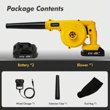 Portable Handheld Leaf Blower, Cordless Leaf Blower Compatible With Battery, Lightweight , Electric Leaf Blower With Extension Tube, Suitable For Gardens And Courtyards - Yellow - View 11