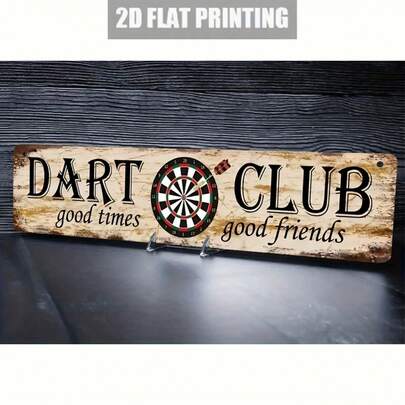 1pc 2D Flat Dart Club Logo, Suitable For Game Room, Man Cave, Dorm, Cafe, Bar, Beer Club And Home Wall Decor