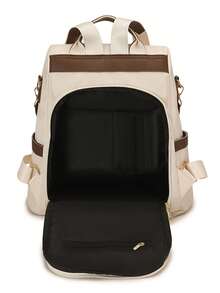Women's Fashion Anti-Theft Backpack With Large Capacity For Travel And Laptop - Beige - View 8