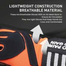 FINGER TEN 举重手套 - 全指保护，防滑抓握，腕部绑带支撑 - 成人，男女通用 - 健身手套 - 橘色 - 查看 6