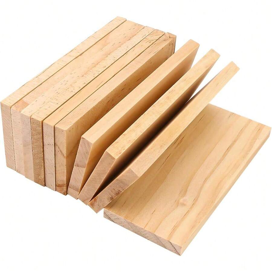 20pcs Unfinished Rectangular Wooden Boards, 4x10cm/1.57x3.94in, For Art Craft Painting - 20 PCS - View 1
