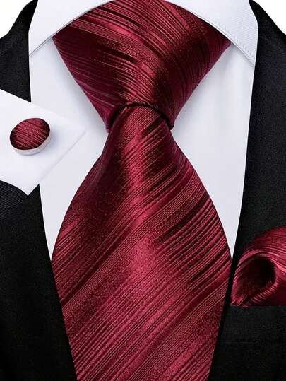Men Tie Sets Classic Fashion Necktie Set With Cufflink For Business Party