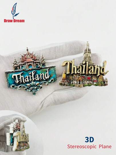 1pc Thailand Themed 3D Embossed Fridge Magnet, Creative Home Decor Gift, Magnetic Sticker Decoration, Travel Souvenir Gift, Unique Travel Collection Gift, Creative Magnetic Sticker, Exquisite Travel Souvenir, Travel Souvenir Decorative Sticker, Suitable For Home, Office Decor, Personalized Travel Souvenir Fridge Magnet Sticker, Home Decor, Kitchen, Room, Office, Cabinet Craft Gift, Holiday Souvenir Gift, Exquisite Small Gift