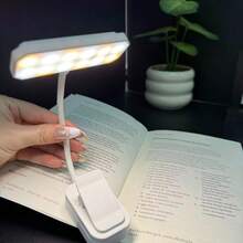 New Rechargeable LED Clamp Book Light, 360° Rotatable & Bendable, 3 Color Temperatures Dimmable, USB Charging Portable Reading Light, Bedroom Night Light - 夾書燈 - 查看 7