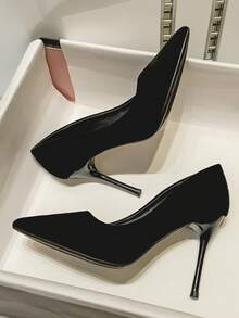 VIP.MRS.KING Women's Solid Color Office/Commute High Heels, Suitable For All Seasons - Black - View 8