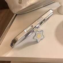 GUCADI 银边磁吸镀金蓝星+蓝莓星磁吸手机壳，兼容苹果，适用于 17pm、15 磁吸支架、16 Pro 镀金、14 清新蓝，时尚、独特、创意、简约、清新、小众、奢华、ins 风格。 - 銀色 - 查看 8