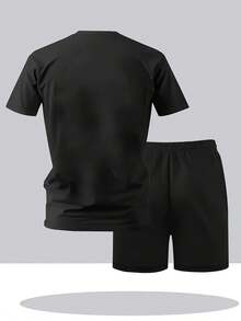 2-Piece Set Of Soft Knitted 3D Fashion Print Men's Short-Sleeve T-Shirt And Shorts Set. Features A Hooded Design With Skull, Red Eyes, Purple Flames, Mysterious Clouds, And Dark-Toned Figures. Casual, Stylish, Durable, Soft, And Comfortable. A Cool, Sporty, Breathable 2-Piece Set, Perfect As A Gift For Teenagers And Families - phong cách - Xem 6