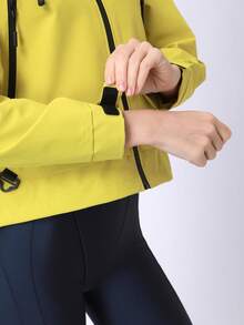 Women's Outdoor Jacket, Lightweight Solid Color Long Sleeve Zipper Pocket Jacket, Thin Casual Windbreaker For Outdoor Sports, Running, Cycling, Camping, Hiking, Daily Wear - Yellow - View 8