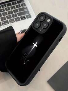 Apple Jesus 2pc Black Cross Pattern Reinforced Anti-Shock Anti-Fall Anti-Fingerprint Protective Phone Case Compatible With Iphone 15/15 Plus/15 Pro/15 Pro Max/11/12/13/14 Pro Max/XS/XR/11 Pro/11 Pro Max/12 Pro/12 Pro Max/13 Pro/13 Pro Max/14 Pro/14 Pro Max/14 Plus/7 Plus/8 Plus/8/SE 2FOR-YOUR-BELOVED-PHONE Christmas Gifts Christmas Gifts - 1 cái - Xem 5