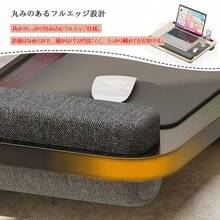 ひざ上テーブル 膝上テーブル ひざ上デスク 多機能 マウスパッド一体型 タブレット用スロット 落下防止ストッパー付き 滑り落ちにくい クッション採用 軽量 持ち運び 車 ベッド ソファー 外出 オフィス 自宅 動画視聴 オンライン学習 読書 - ブラック - チェックする 8
