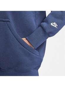 Nike Áo nỉ dài tay nữ tay dài, có mũ trùm đầu, dây rút, túi, in chữ và số, kiểu dáng thường ngày, đa năng, thích hợp cho thể thao. - Màu xanh lam - Xem 9