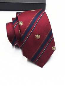 1条JK/DK手工皇冠条纹领带，适合休闲街头服饰和衬衫搭配 - 彩色 - 查看 2