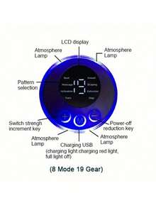 AXH. 可充电全身EMS肌肉刺激器，舒缓按摩工具，替换电极凝胶 - 黑色 - 查看 4