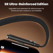 Olaf 240W 2-In-1 USB-C To USB-C Fast Charging Cable With Foldable Stand, USB-C Data Cable Compatible With IPhone 17, 16, Type-C Desktop Stand - Black - View 3