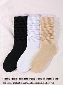 1/2   Pairs Women's Fall Autumn Winter Slouch Knit Socks Slouchy Socks Women Scrunch Socks Women Scrunchie Socks Women Crew Socks Delamerican (Apricot, Light Yellow, Khaki, Brown) Compression Socks Comfortable, Warm & Breathable, Fashionable Perfect Gifts For Hiking, Back To School, Halloween & Christmas Xmas, Cozy - 隨機色1雙 - 查看 3