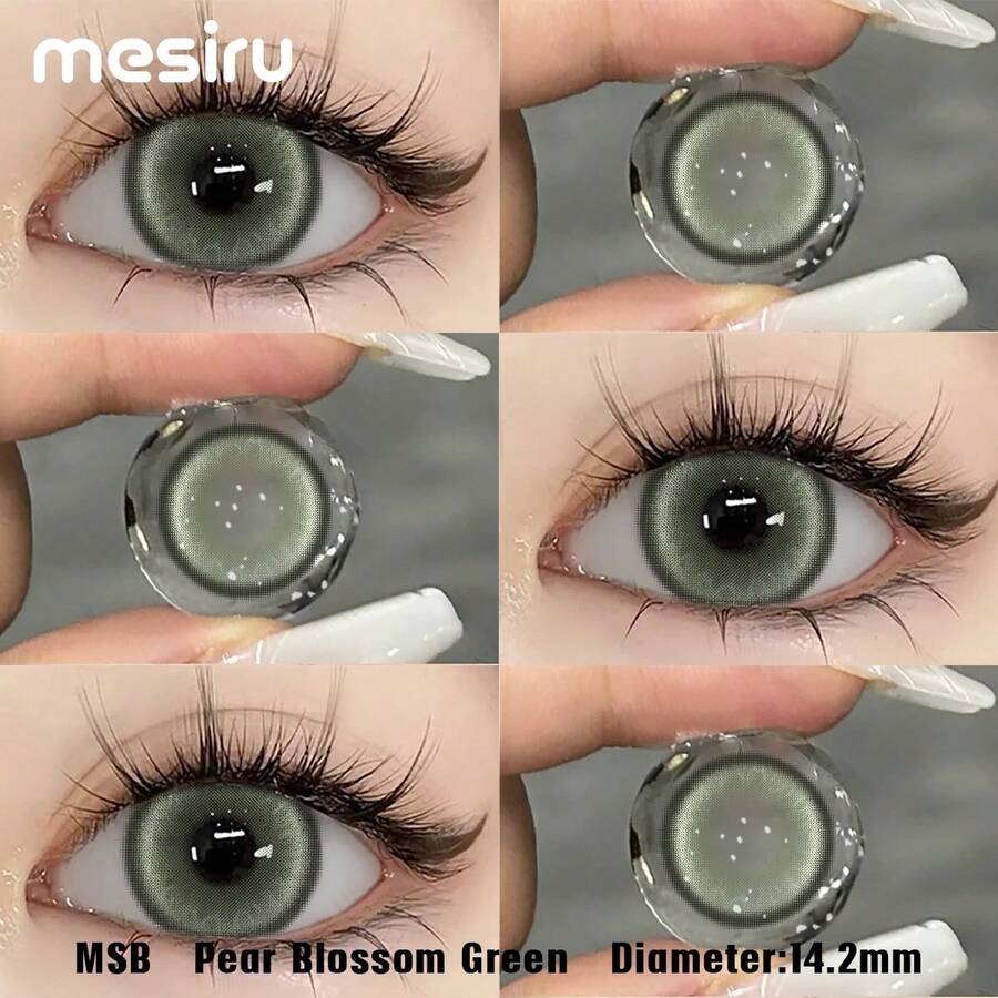 1对14.2毫米柔和彩色睫毛膏，一次性时尚彩妆，圣诞派对必备 - 綠色 - 查看 1