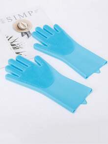 Silicone Dishwashing Gloves, Reusable Waterproof Rubber Gloves For Household Cleaning - 1 Pair - View 5