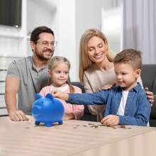 Piggy Bank Coin Bank For Boys And Girls 's Plastic Shatterproof Money Bank Dark Blue Medium - DarkBlue - View 7