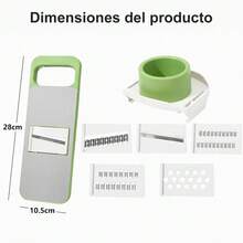 Juego de rallador de verduras multifuncional y rebanador de mandolina: cuchilla de acero inoxidable para cortar y moler manualmente con protector de  , un elemento esencial de cocina para preparar verduras, frutas, queso y otros ingredientes. - verde menta - Ver 8