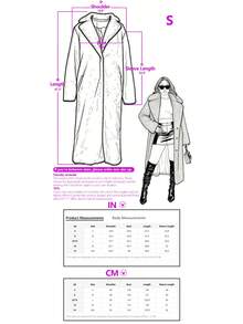 Women's Faux Fur Long Coat With Collar And Regular Sleeves, Comfortable Knitted Fabric - Burgundy - View 15