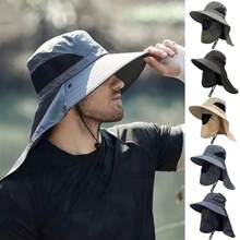 1pc Men's Summer Sun Hat, Outdoor Fishing UV Protection Face Mask - Bucket Hat - View 2