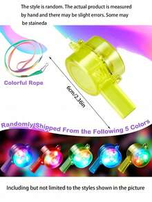 8pcs Luminous Whistle, Glow Party Favors, Neon Whistle Wholesale For Party Supplies, Theme Party Gifts, LED Whistle With Lanyard, Flashing Glow Whistle In The Dark, Suitable As Adult Birthday Party Gifts, For Adult Use Only - Multicolor - View 5
