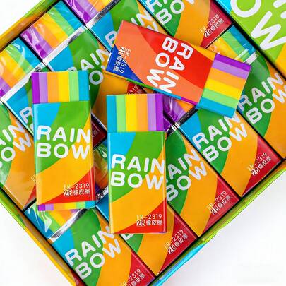 Bộ 1/5/10/20 cục tẩy cầu vồng sáng tạo với hiệu quả tẩy rửa tốt, tẩy nghệ thuật màu vàng dùng cho các kỳ thi vẽ tranh, bút chì 2B dành cho học sinh, văn phòng phẩm thiết yếu cho học sinh (nam và nữ) khi trở lại trường - Thích hợp làm quà tặng và giải thưởng trong các bữa tiệc và lễ hội.