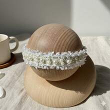 新生儿摄影道具 婴儿优雅仿珍珠串珠发箍，带蕾丝流苏细节 发饰 摄影棚 - 彩色 - 查看 6