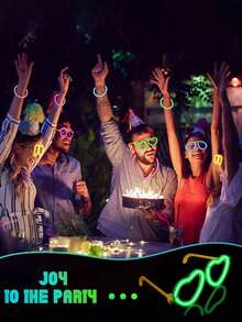 10 Sets/5 Sets/1 pieza Gafas con forma de corazón que brillan, Gafas de neón, Gafas con varillas luminosas, Gafas brillantes al por mayor para adultos, Suministros para fiestas que brillan en la oscuridad, Gafas fluorescentes, Adecuadas para baile, boda, Día de San Valentín, fiesta de cumpleaños, vacaciones y uso diario, Gafas de fiesta y accesorios de fiesta - Amar - Ver 7