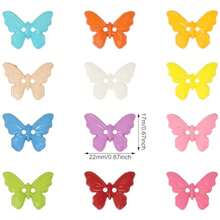 100PCS Resin Butterfly Buttons 2 Holes Buttons Animal Buttons Plastic Sewing Buttons Decorative Buttons For Skirts Gloves Sweaters Shirts Hats Scarves Headbands Craft Projects - Đầy màu sắc - Xem 2