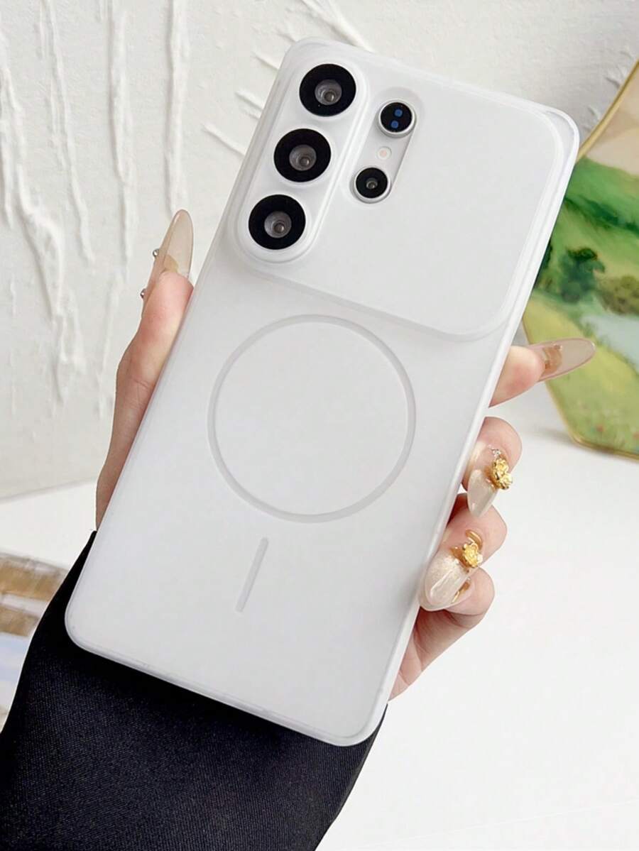 Magnetic New Matte Translucent Thin Large Window Phone Case Compatible With Samsung Galaxy S26 Ultra S25 Ultra S24 Ultra Wireless Charging Soft Cover