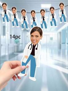 1pc Personalized Customized Photos Of Doctor Banners And Banners, Customized Name Blessing Medical Theme Banners And Decorations, Hospital Department Banners For Doctor'S Day, Graduation Celebration Decorations, Thank-You Doctor Gifts, Suitable For Hospitals, Clinics, Parties, And Photo Backgrounds - Multicolor - View 13