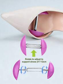 Adjustable Height Lift Shoe Insoles, Invisible Air Cushion Design, Anti-Collapse Support Height-Increasing Shoe Pads For Shoes And Boots - Upgraded Pink - View 1