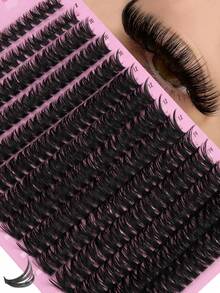 280pcs Eyelash Extension Kit, D Curl - Handmade Eyelash Extension Faux Mink Lashes - Premium D Curl Natural Curly Individual Lash Set - DIY Eyelash Extension - Reusable, Lightweight, Easy To Use, Lash Clusters, Single Lashes, False Eyelashes - View 6