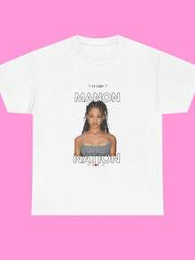 Katseye Fan Merch Tshirt , Kasteye Merch, Manon Katseye,K-Pop Gift, K-Pop Merch , Girl Group,Unisex T-Shirt - 白色 - 查看 1