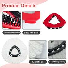 Repuestos para mopa O-Ceda EasyWrin, repuestos para mopa giratoria de microfibra, fácil limpieza (3 blancos + 2 rojos) - (3+2) PIEZAS - Ver 5