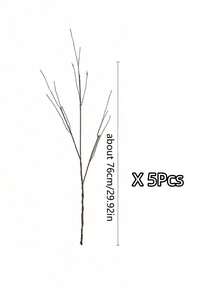 5/2/1 Stück künstliche schwarze lockige Weidenzweige, 76cm dekorative trockene Zweige, biegsame künstliche Holzstäbe, Retro-Rebenzweige, geeignet für Raumdekoration, DIY-Vase, künstliche Blumendekoration, Außengarten, Hotel, Büro, Bauernhaus, künstliche Pflanzen - Braun - Übersicht 10