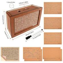 Money Saving Box Piggy Bank For Adults 10000 Savings Challenge Box Money Box Wooden Reusable Savings Box With 10000 5000 3000 2000 1000 500 Target Best Gift For Adult Friends 8SheetsBrown - MoneySavingBoxbrown - View 4