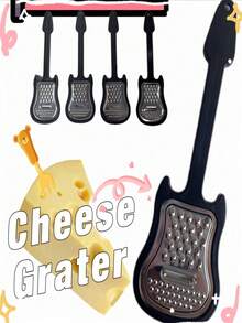 1/2pcs Stainless Steel 3-In-1 Guitar Shaped Halloween Kitchen Tool, With Plastic Handle, Suitable For Hard Cheese, Parmesan, Cheddar, Ginger, Vegetables, Chocolate, Fruits, Creative Kitchen Tool, Cheese Slicer - View 2