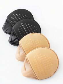 4 pares de almohadillas para la parte delantera del pie, calcetines de media punta, calcetines invisibles para sandalias de mujer, antideslizantes, de encaje delgado - Multicolor - Ver 2