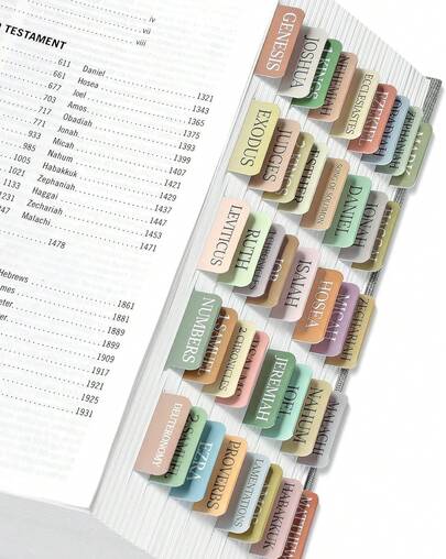 Bible Tabs For Women & Men, Laminated Bible Tabs For Study Bible, Large Print Neutral Bible Tabs For Easy Navigation, Boho Theme, Bible Index Tabs