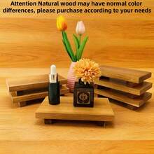 1 套木制毛巾托盘、肥皂盒、水槽台面支架、海绵和肥皂分配器收纳盒、香水和化妆品托盘、浴室装饰和配件圣诞礼物 - 棕色 - 查看 4