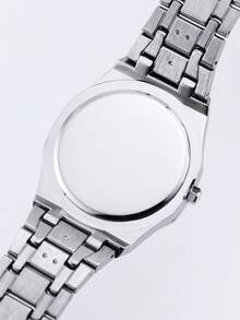 高品质男士腕表，不锈钢表带，橙色表盘，防水商务休闲石英表 - 均碼 - 查看 6