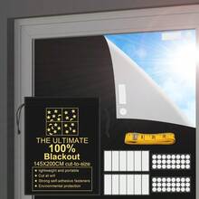 Portable Blackout Shades (79" X 57") Window Curtains, 100% Blackout Material Temporary Blinds For Baby Nursery, Bedroom, Dorm Room, Office Or Travel Use - 57"W X 78.7"L (Pack Of 1) - View 2