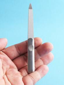 5pcs/ 2pcs/ 1pc Stainless Steel Nail File, Double-Sided Metal Nail File. Natural Nails. Hand Care. Foot Care. Nail Art Tools, Nail Trimming Tools. - Silver - View 5