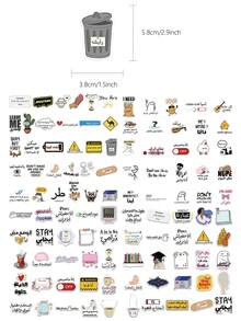 107pcs Arabic Fun Stickers Handbook Laptop Phone Case Luggage Guitar Skateboard Stickers - A - View 2
