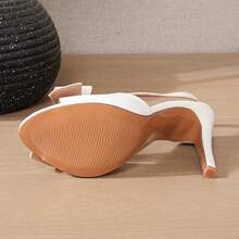 2026新款欧美时尚性感超高跟蝴蝶结女凉鞋，夏季 - 白色 - 查看 9